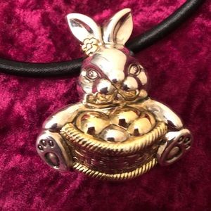 Vintage Easter Bunny Necklace/Brooch